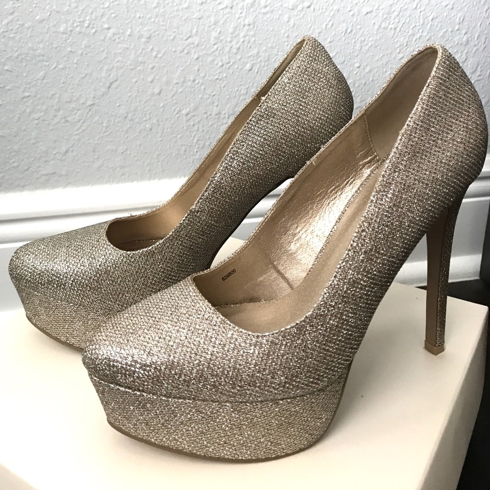 Gold sequined shoes -size 8- Charlotte Russe